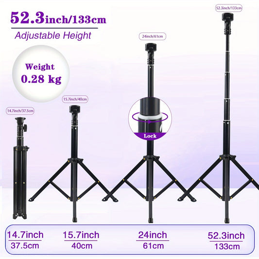 52 Inch Expandable ZOMEI Tripod with 10 Inch Selfie Light, Dimmable LED Ring, Adjustable Brightness, Phone Holder for Makeup, Live Streaming, Photography, and Vlogging - Sturdy, Portable, and Compact Design