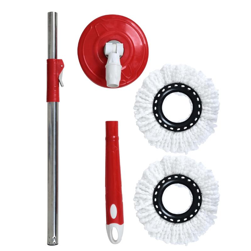 Mop and Bucket Set, 360° Spin Mop and Bucket with Wringer Set and 4 Microfiber Mop Refills, Stainless Steel, Extended Handle Spinning Mop Bucket System for Floor Cleaning