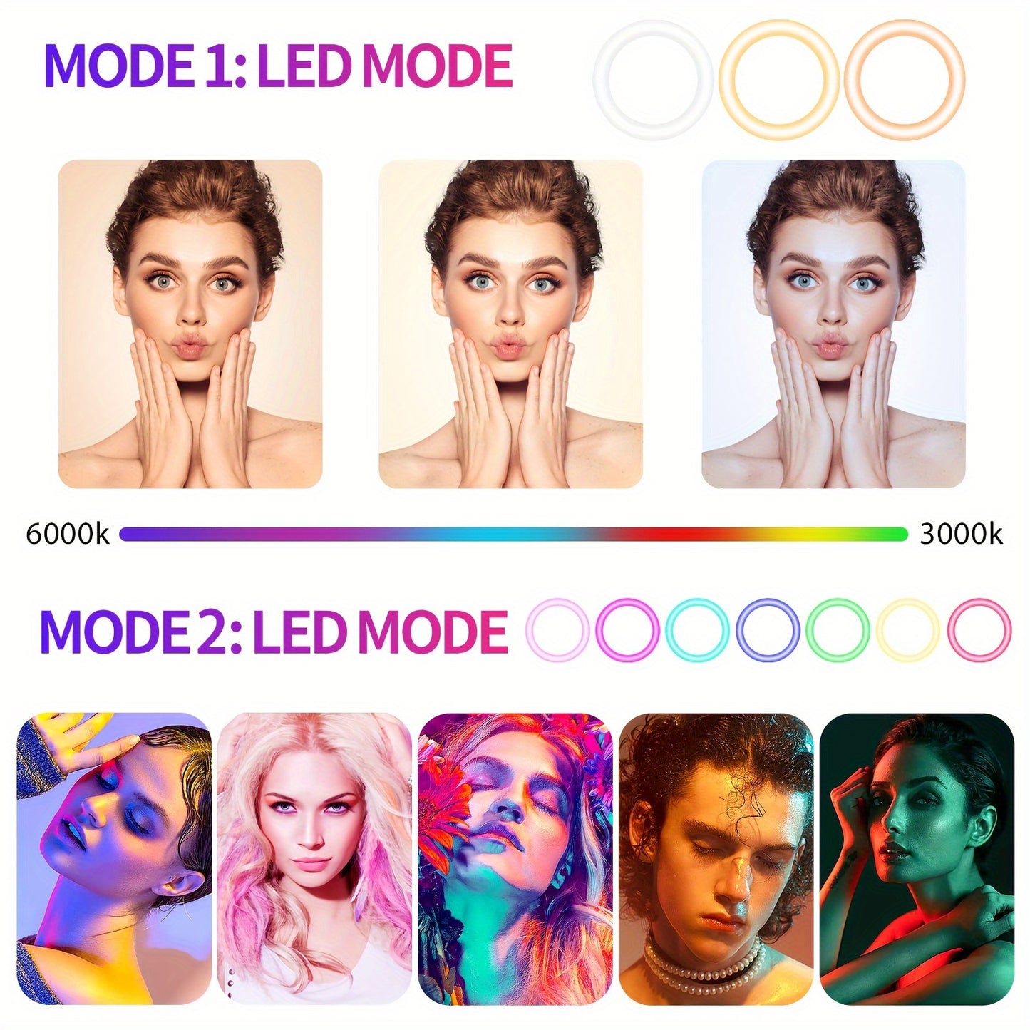 52 Inch Expandable ZOMEI Tripod with 10 Inch Selfie Light, Dimmable LED Ring, Adjustable Brightness, Phone Holder for Makeup, Live Streaming, Photography, and Vlogging - Sturdy, Portable, and Compact Design