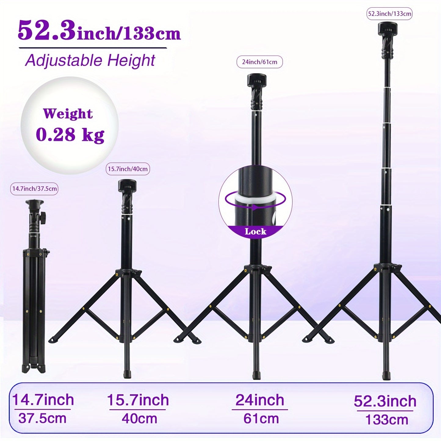 52 Inch Expandable ZOMEI Tripod with 10 Inch Selfie Light, Dimmable LED Ring, Adjustable Brightness, Phone Holder for Makeup, Live Streaming, Photography, and Vlogging - Sturdy, Portable, and Compact Design