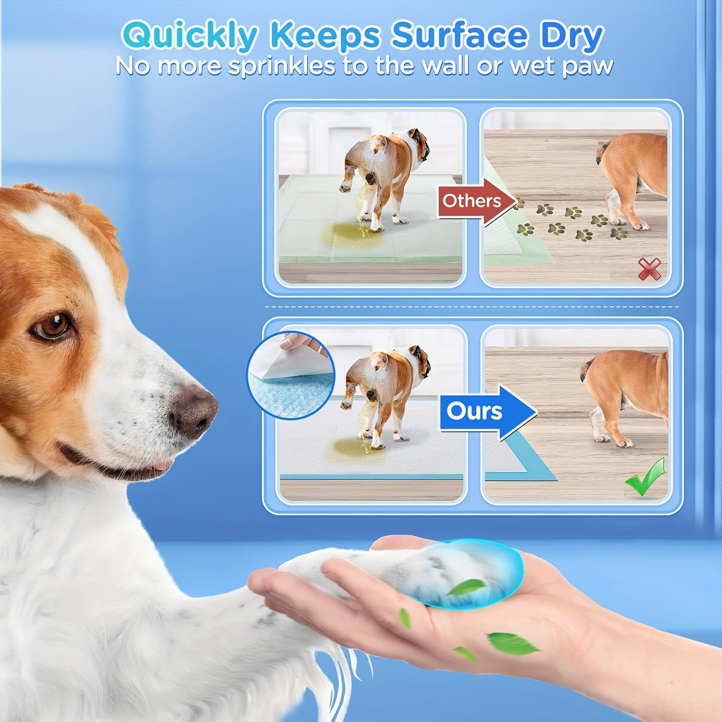 Gimars 3XL 30" x 36"6 Layers Ultra Absorbency Dog Pee Pad Extra Large 3S Quick Dry Leakproof Pee Pads for Dogs, Cats, Rabbits Pets 30 Counts