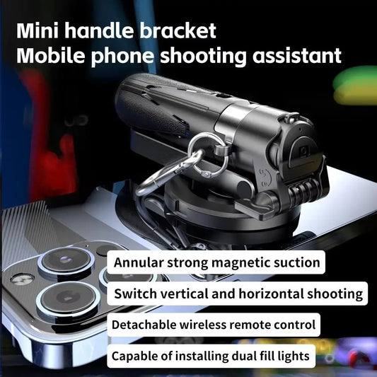 Foldable Magnetic Selfie Stick Telescopic with Detachable Remote Magnetic Phone Tripod Adjustable Portable Extendable Phone Grip