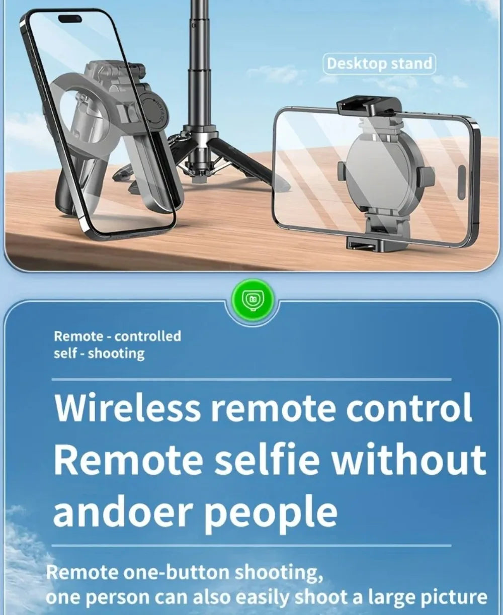 Foldable Magnetic Selfie Stick Telescopic with Detachable Remote Magnetic Phone Tripod Adjustable Portable Extendable Phone Grip