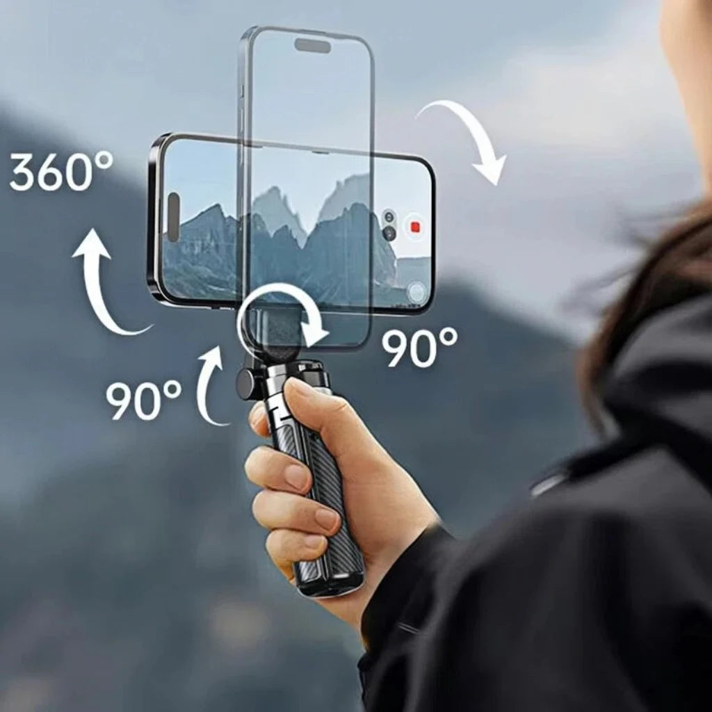 4-in-1 Multifunctional Magnetic mini Selfie Stick with 360° Rotation Wireless Bluetooth Control Magnetic Phone Holder