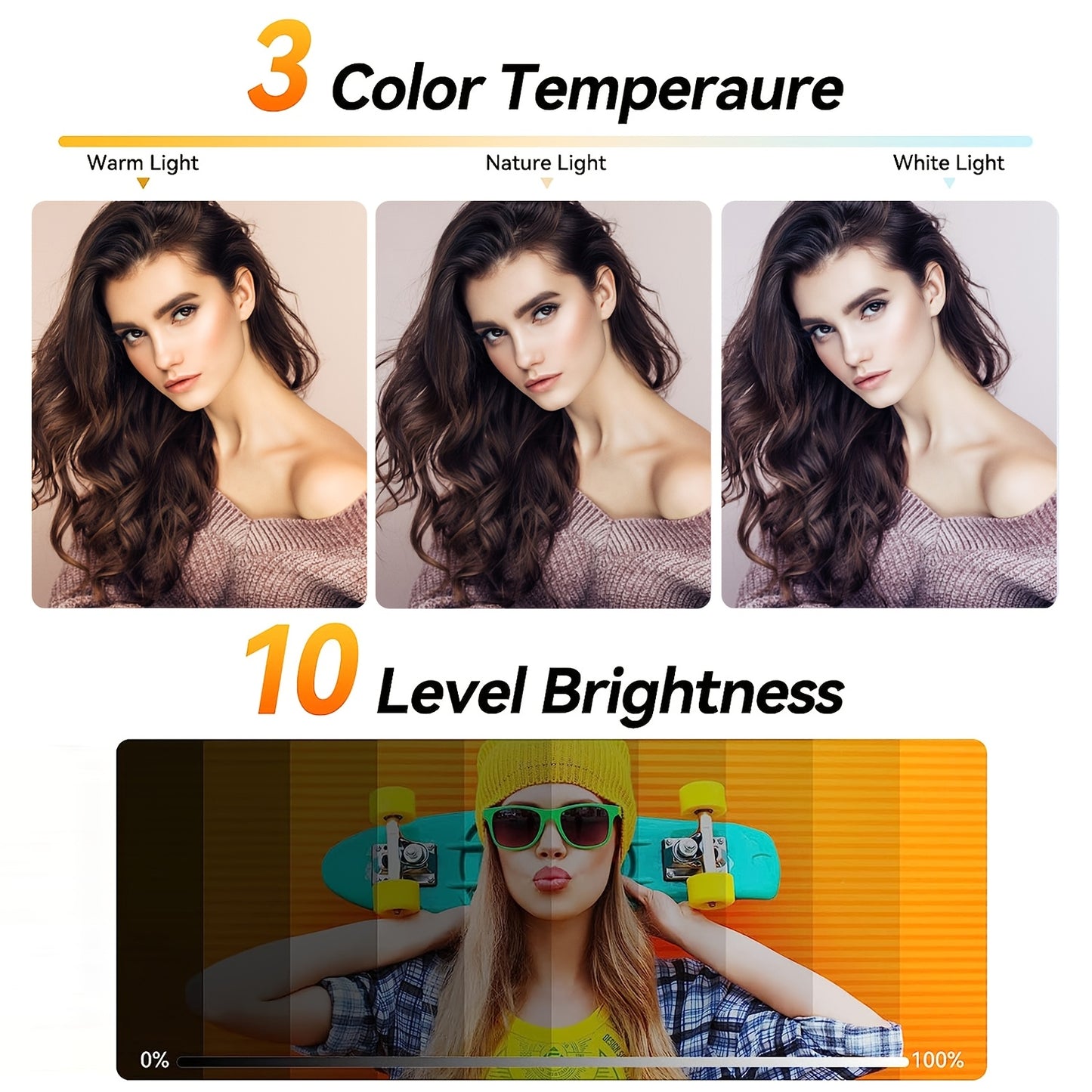 52 Inch Expandable ZOMEI Tripod with 10 Inch Selfie Light, Dimmable LED Ring, Adjustable Brightness, Phone Holder for Makeup, Live Streaming, Photography, and Vlogging - Sturdy, Portable, and Compact Design