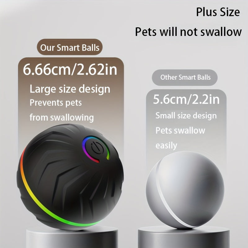 [Interactive Dog Ball] 6.6cm/2.62in Large Size Pet Smart Bouncing Ball, Interactive Dog Toy, Motion-Activated Automatic Rolling Ball for Puppies/Small Dogs/Medium Dogs/Large Dogs, Interactive Dog Ball, Playful Design, Durable